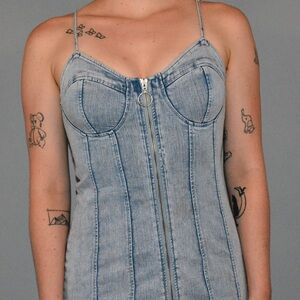 iris 90s styled denim corset/bustier dress